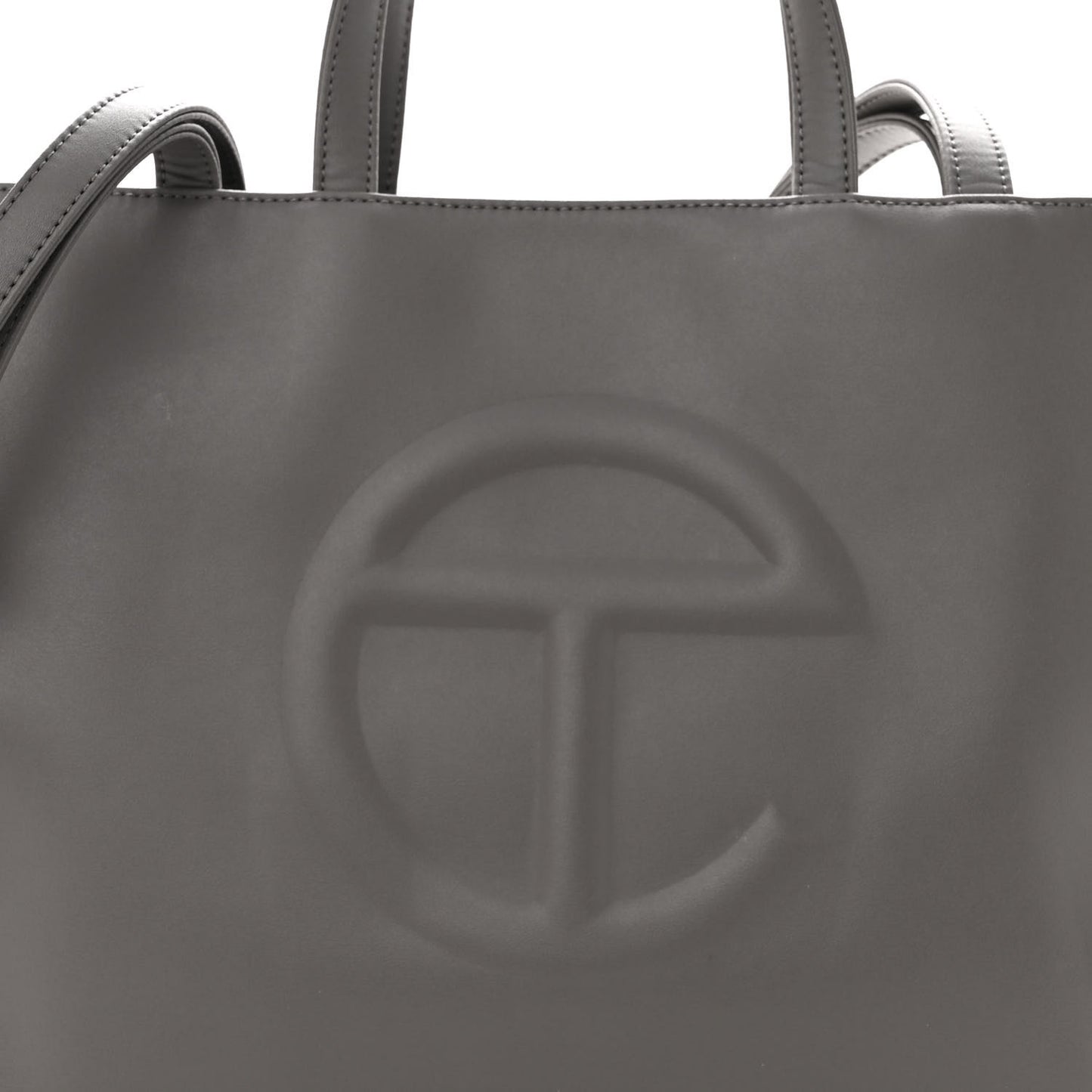 Vegan Leather Medium Shopping Bag Grey