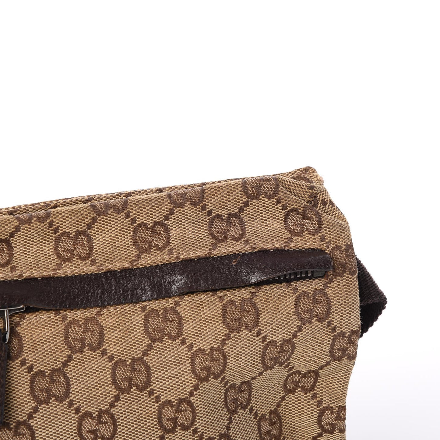 GG Monogram Double Pocket Belt Bag Dark Brown