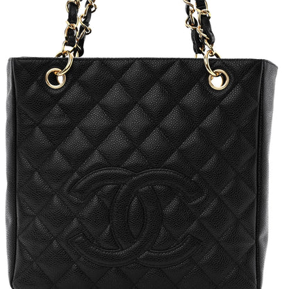 Chanel Caviar Quilted Petit Shopping Tote PST Black 8 of 11