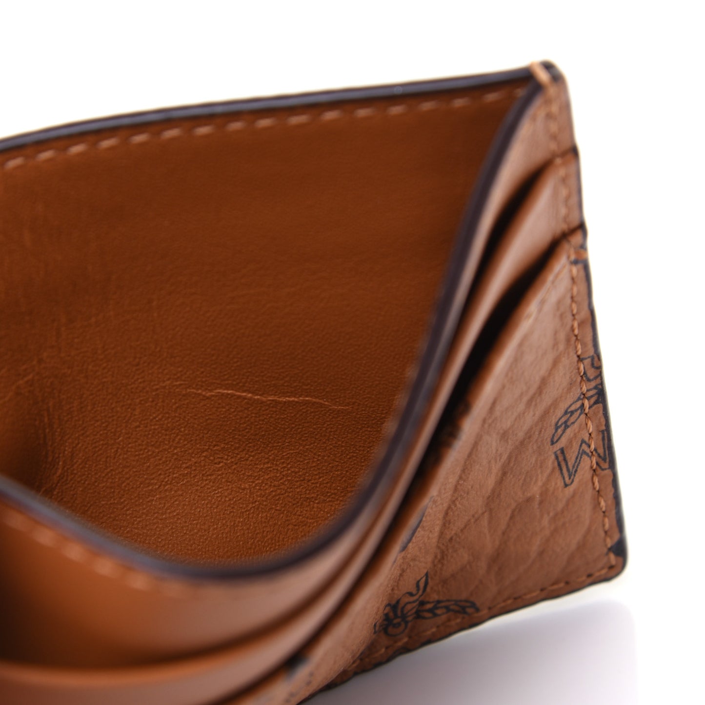 Calfskin Visetos Mini Card Case Cognac