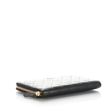 Chanel Caviar Quilted Large Zip Around Organizer Wallet Black 4 of 8