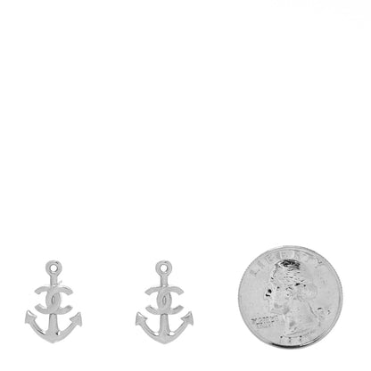 Chanel Metal Anchor CC Earrings Silver 2 of 4