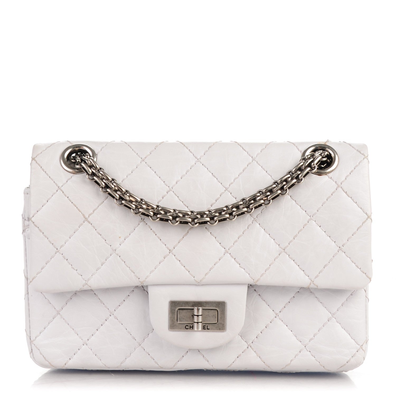 Chanel Aged Calfskin 50th Anniversary 2.55 Reissue 224 Flap White 1 of 8
