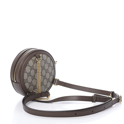 Gucci GG Supreme Monogram Web Mini Ophidia Round Backpack Brown 2 of 10