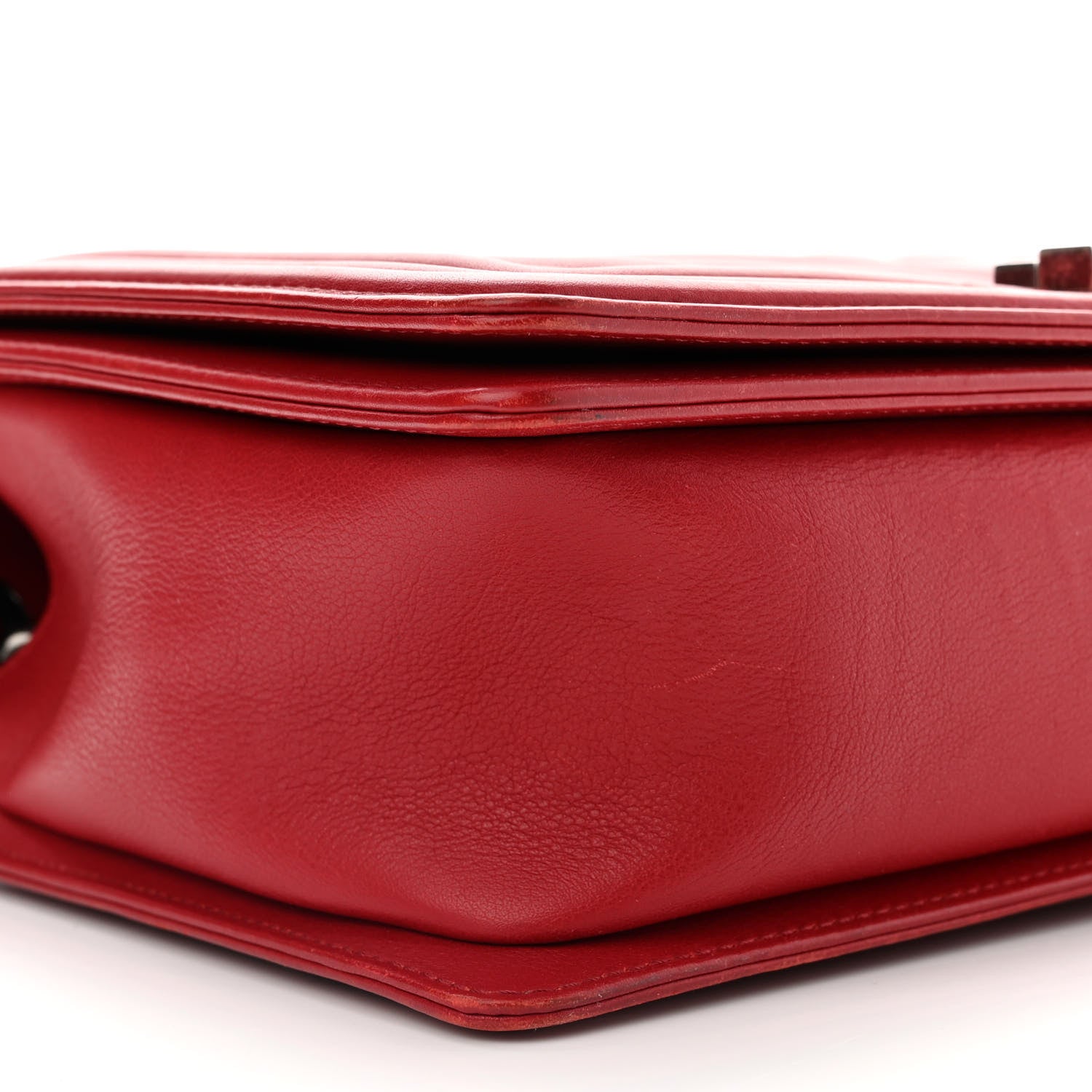 Chanel Calfskin Chevron Quilted Medium Boy Flap Red 8 of 10