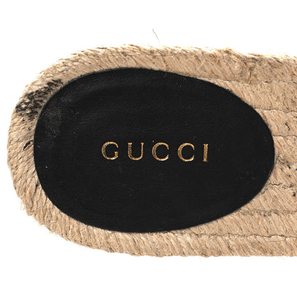 Gucci Monogram Matelasse GG Marmont Espadrille 20mm Slide Sandals 37.5 Beige Ebony Black 9 of 9