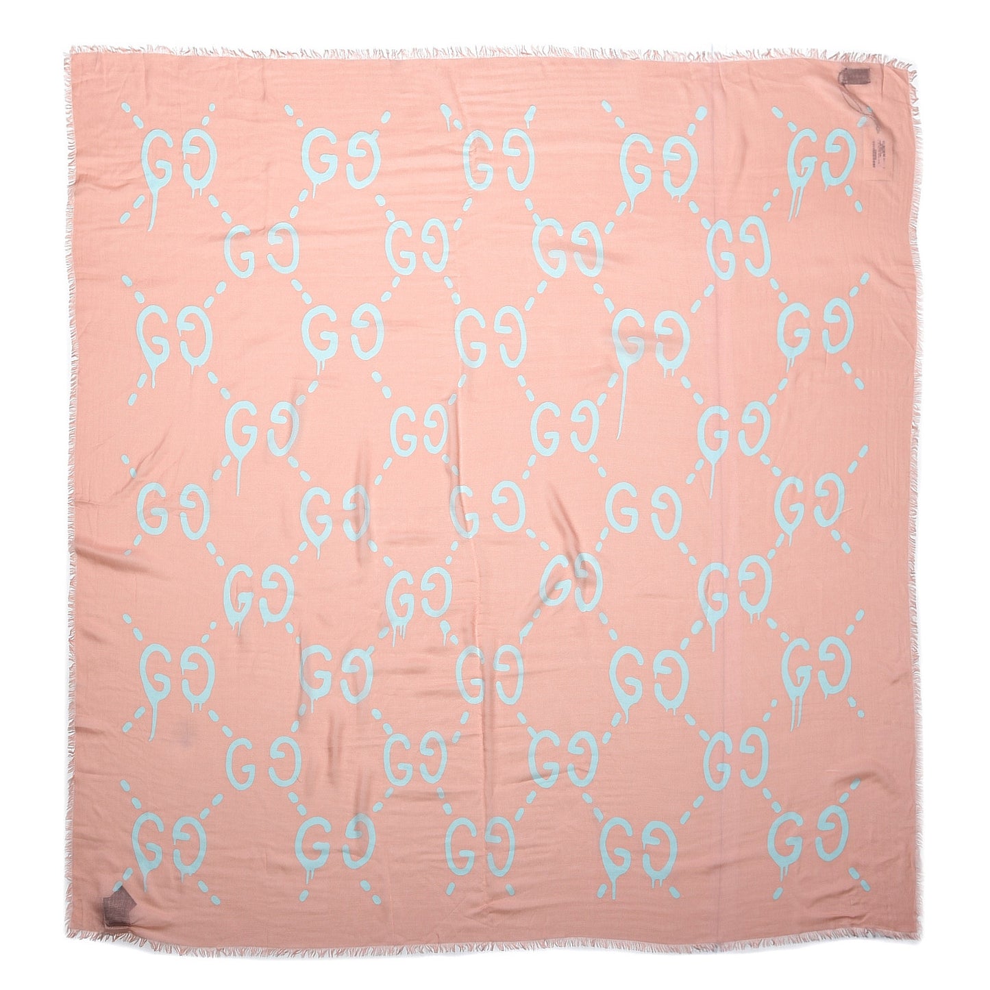 Modal Silk GG Writers Fringe Shawl Old Rose Sky Blue
