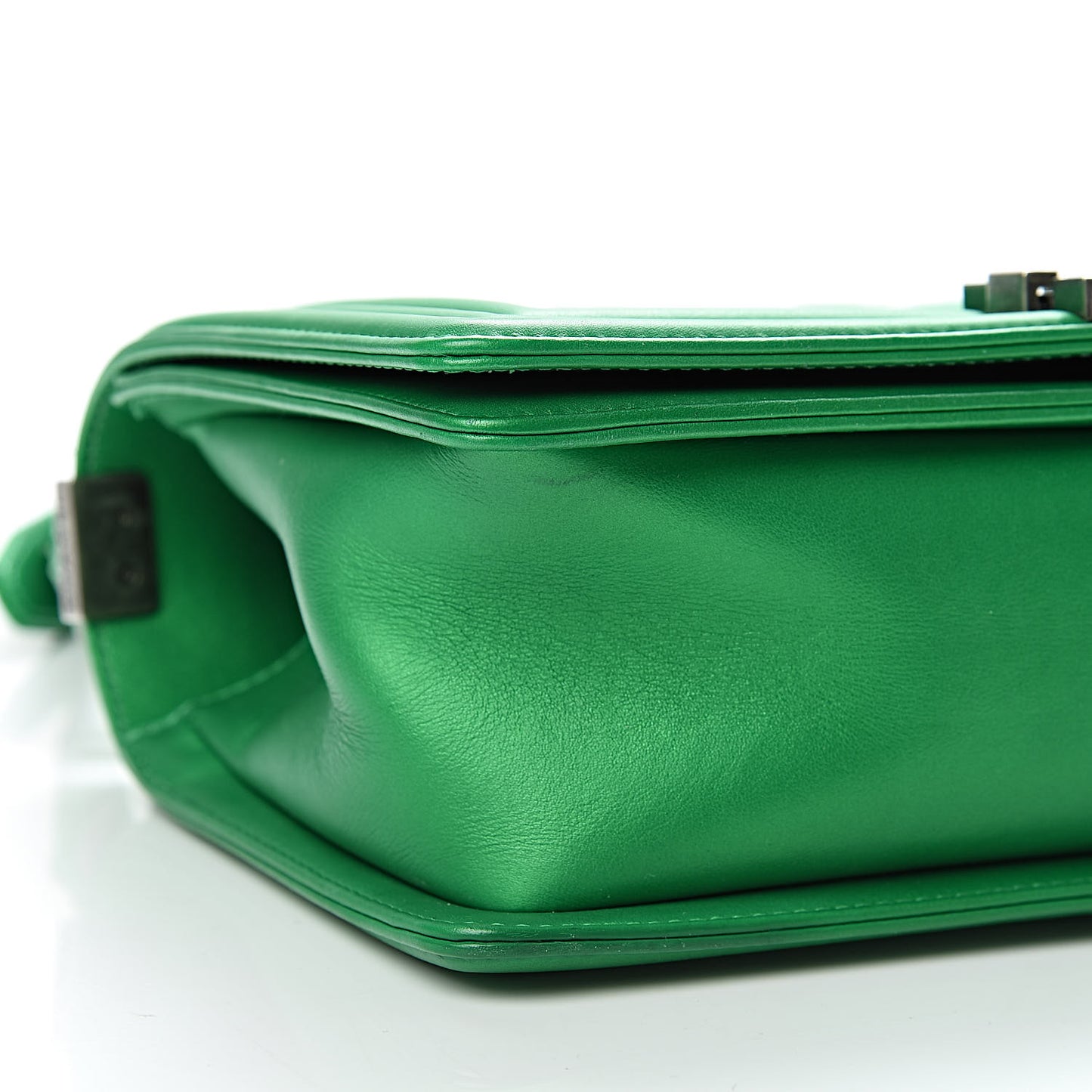 Metallic Calfskin Quilted Medium Boy Flap Green