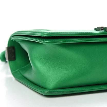 Chanel Metallic Calfskin Quilted Medium Boy Flap Green 9 of 10