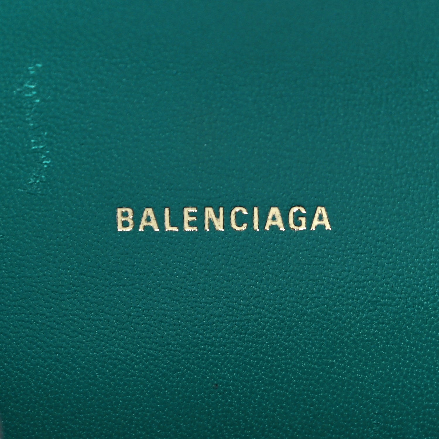 Balenciaga Shiny Calfskin Crocodile Embossed Hourglass Top Handle Bag XS Dark Turquoise 6 of 18