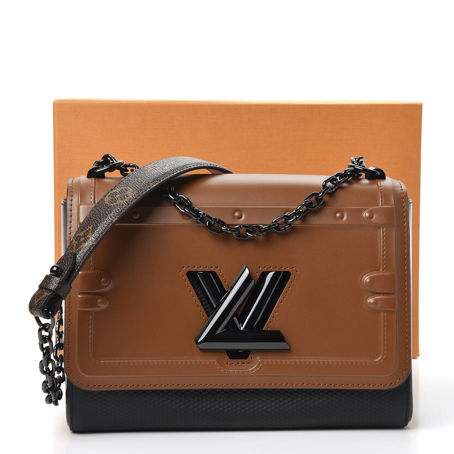 Calfskin Cruise Boots Twist Shoulder Bag MM Tan