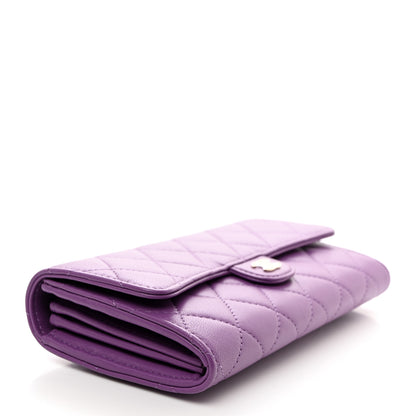 Chanel Lambskin Quilted Large Flap Wallet Purple 4 of 9