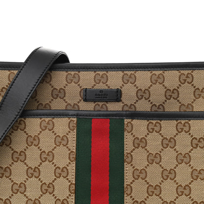Gucci GG Monogram Web Flat Messenger Bag Black 8 of 10