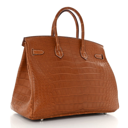 Hermes Matte Alligator Birkin 35 Fauve 3 of 13