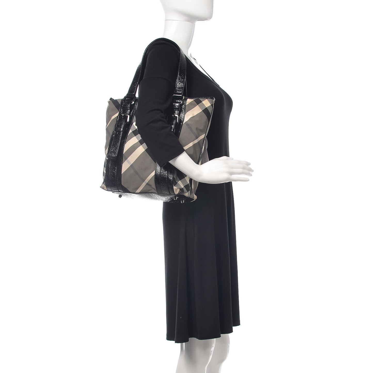 Nylon Beat Check Victoria Tote Black