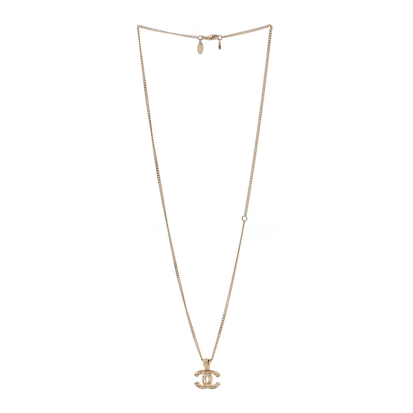 Tweed Effect CC Necklace Gold
