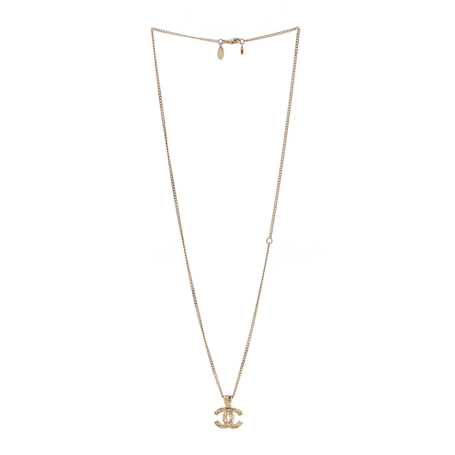Chanel Tweed Effect CC Necklace Gold 2 of 3