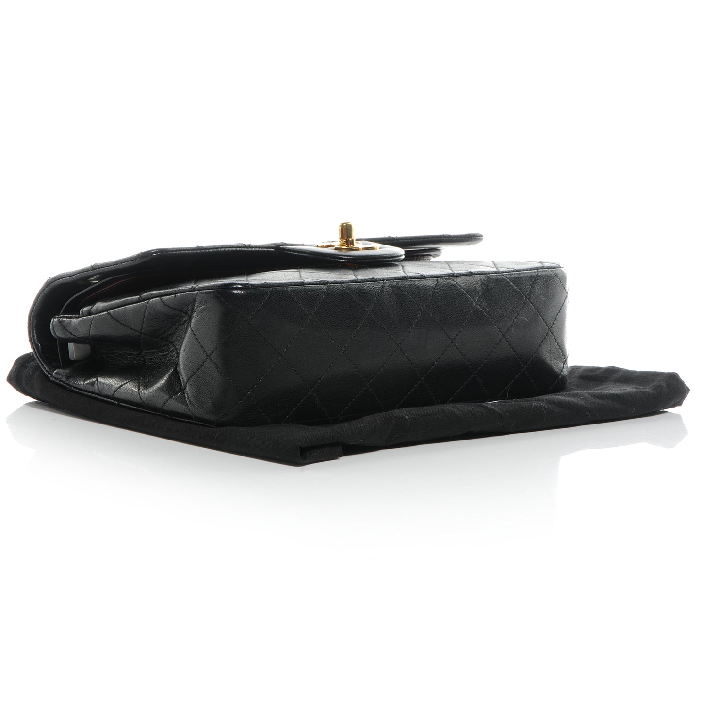 Lambskin Small Double Flap Black