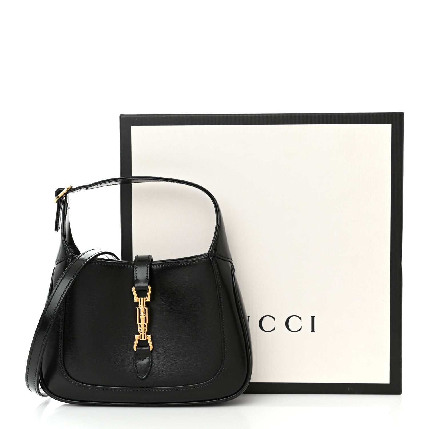 Gucci Boarded Dyana Lux Calfskin Mini Jackie 1961 Hobo Black 12 of 12