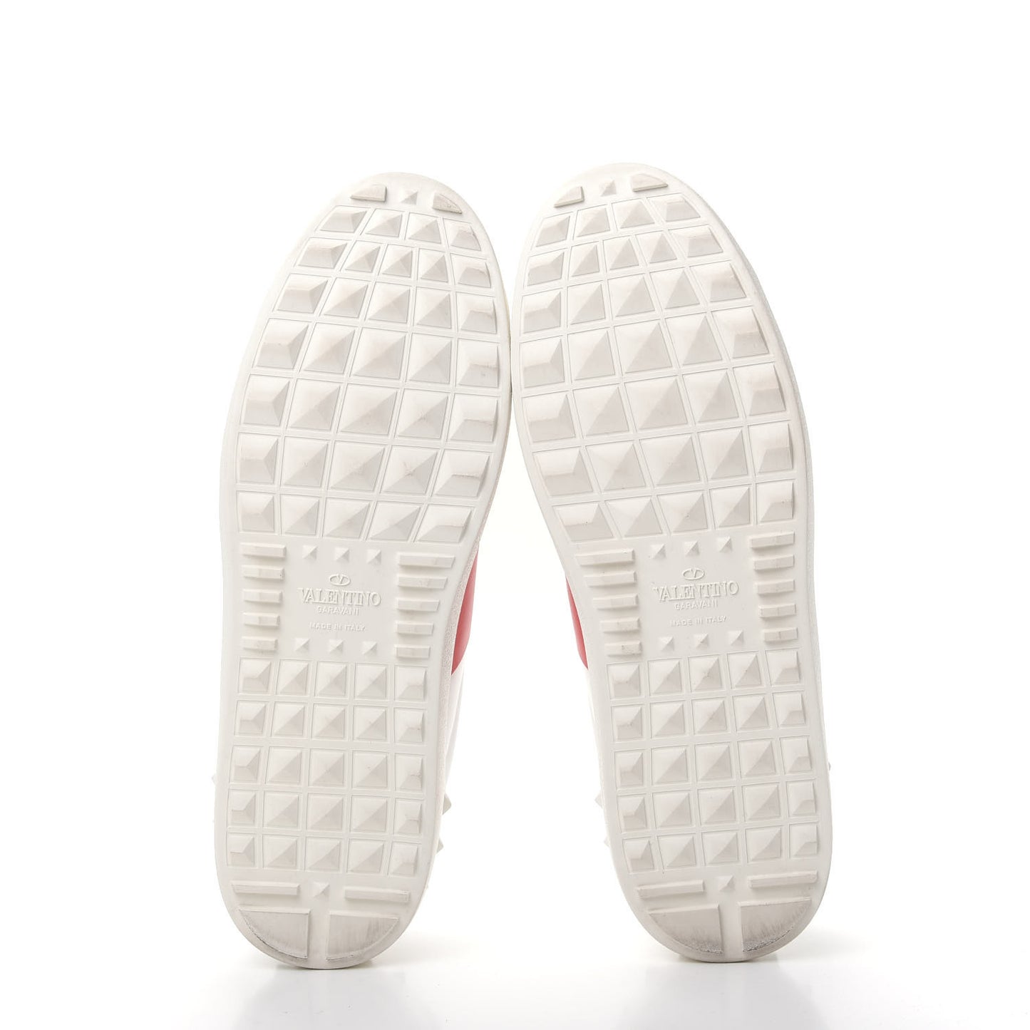 Calfskin Rockstud Open Sneakers 40 White Red