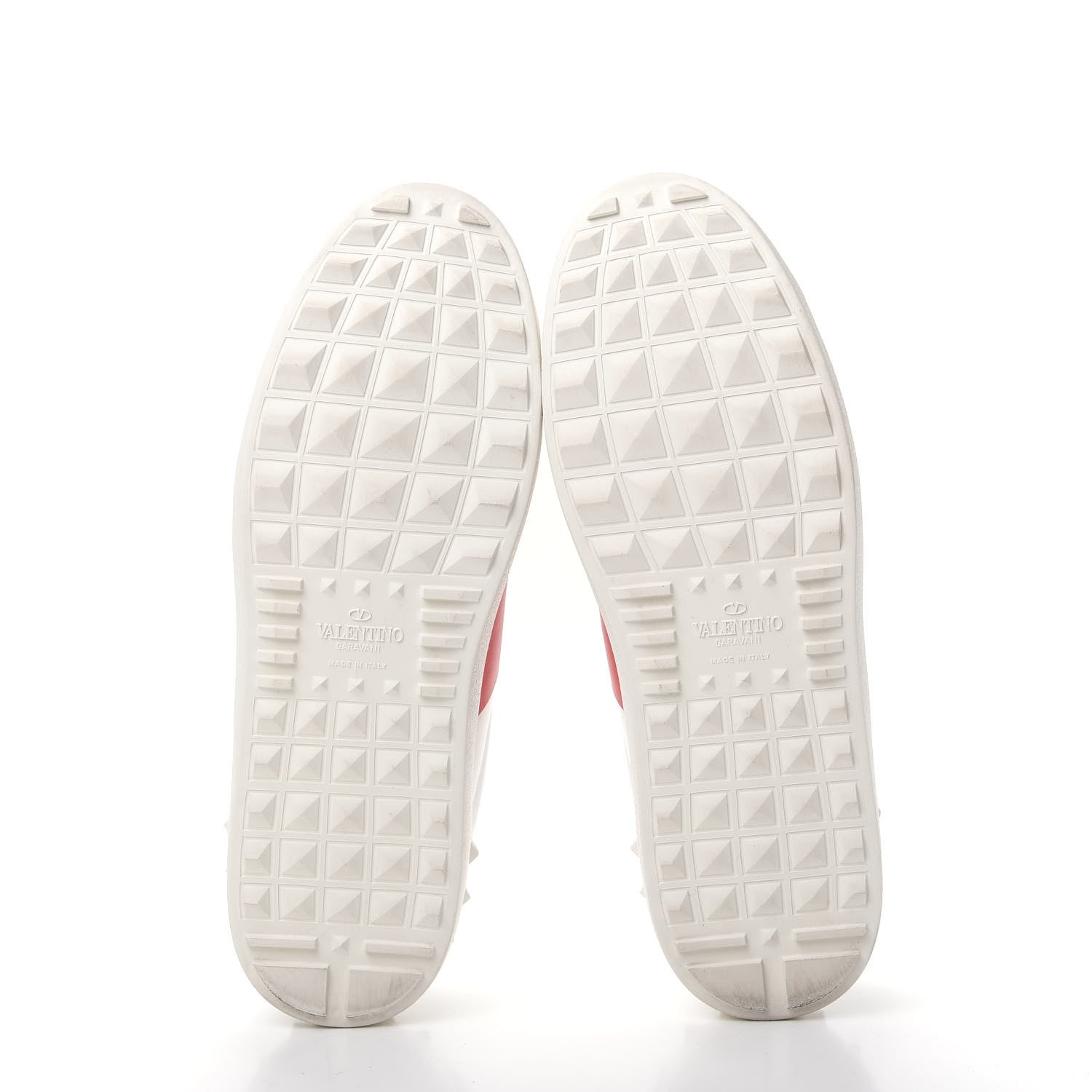 Valentino Garavani Calfskin Rockstud Open Sneakers 40 White Red 6 of 11