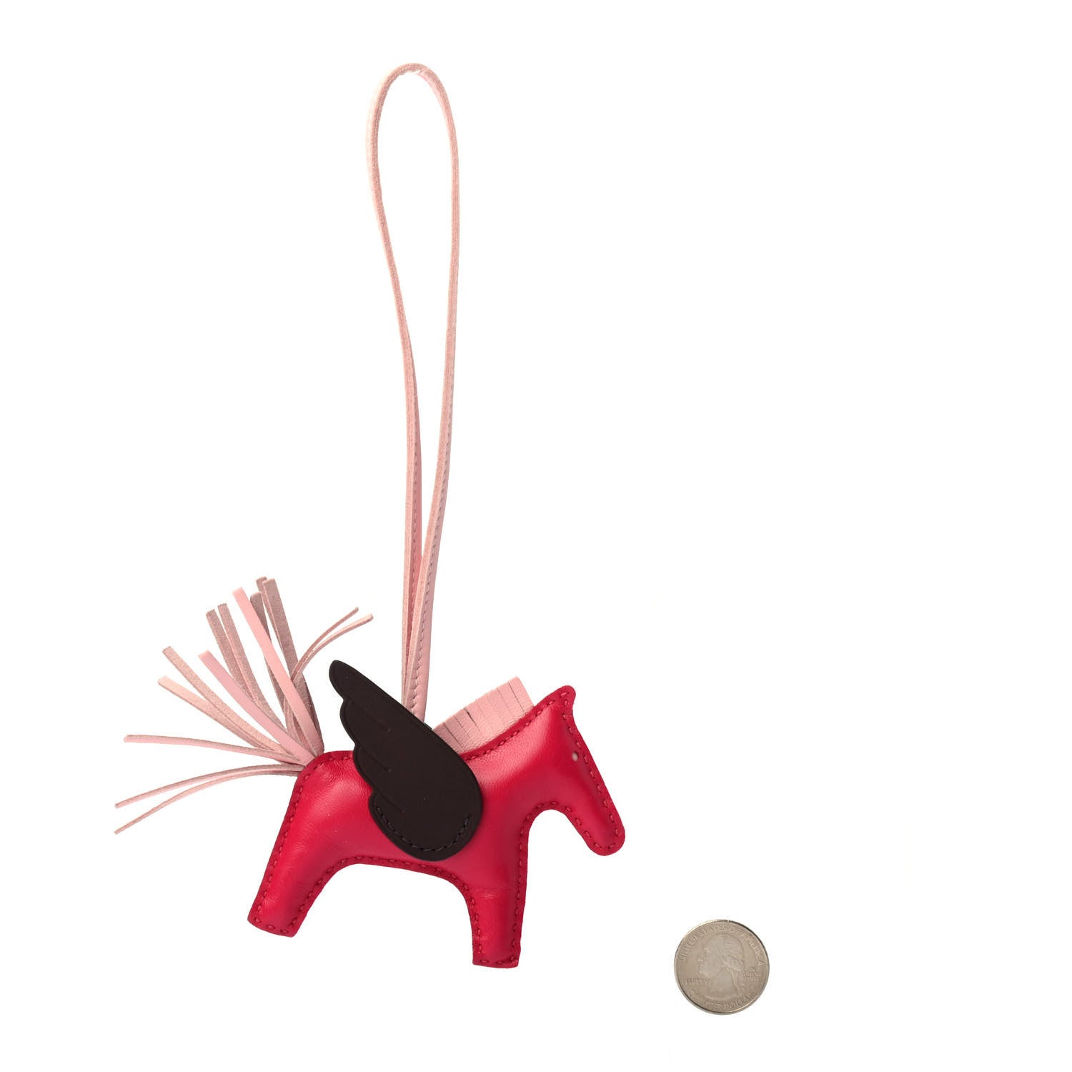 Hermes Milo Lambskin Grigri Rodeo Pegase Horse Bag Charm PM Framboise Rose Sakura Rouge Sellier 2 of 4