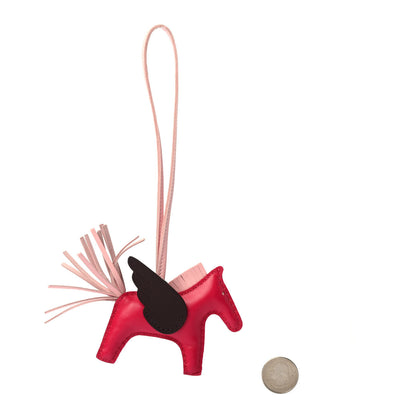 Hermes Milo Lambskin Grigri Rodeo Pegase Horse Bag Charm PM Framboise Rose Sakura Rouge Sellier 2 of 4