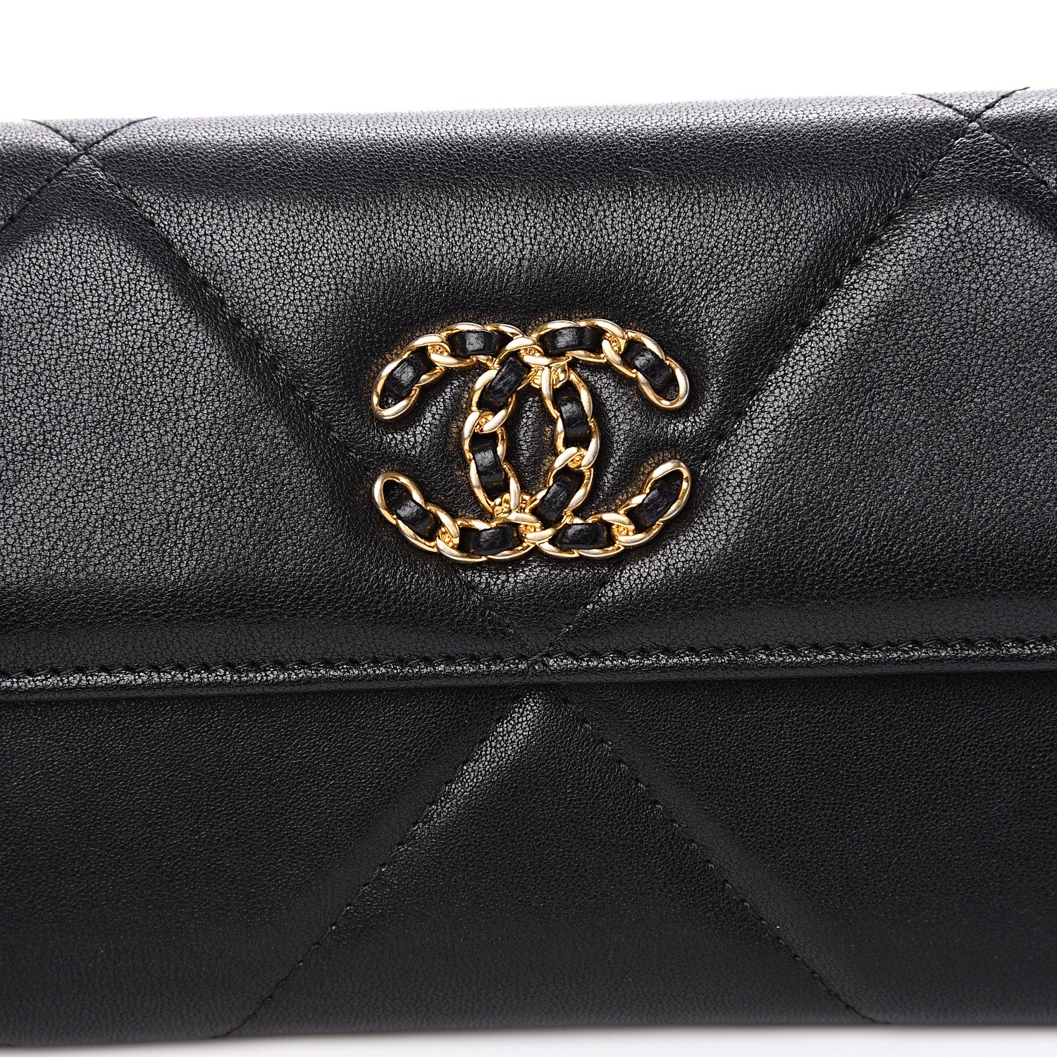 Chanel Goatskin Quilted 19 Flap Wallet Black 8 of 11