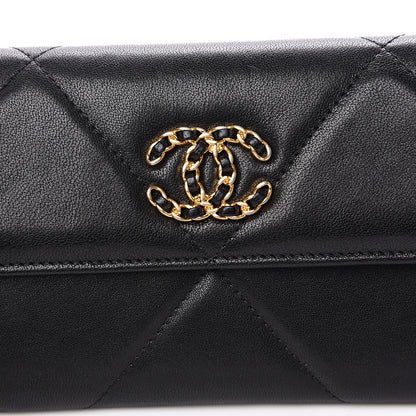 Chanel Goatskin Quilted 19 Flap Wallet Black 8 of 11
