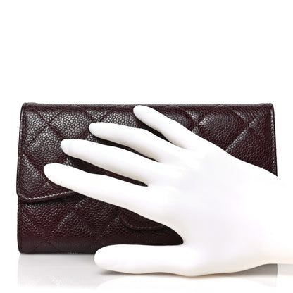 Chanel Caviar Quilted Large Flap Wallet Burgundy 2 of 6