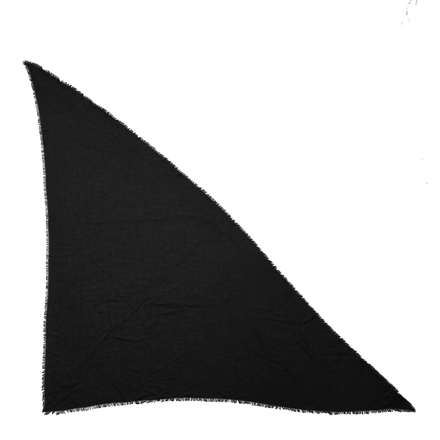Gucci Wool Silk Monogram Fringe Triangle Scarf Black 1 of 4