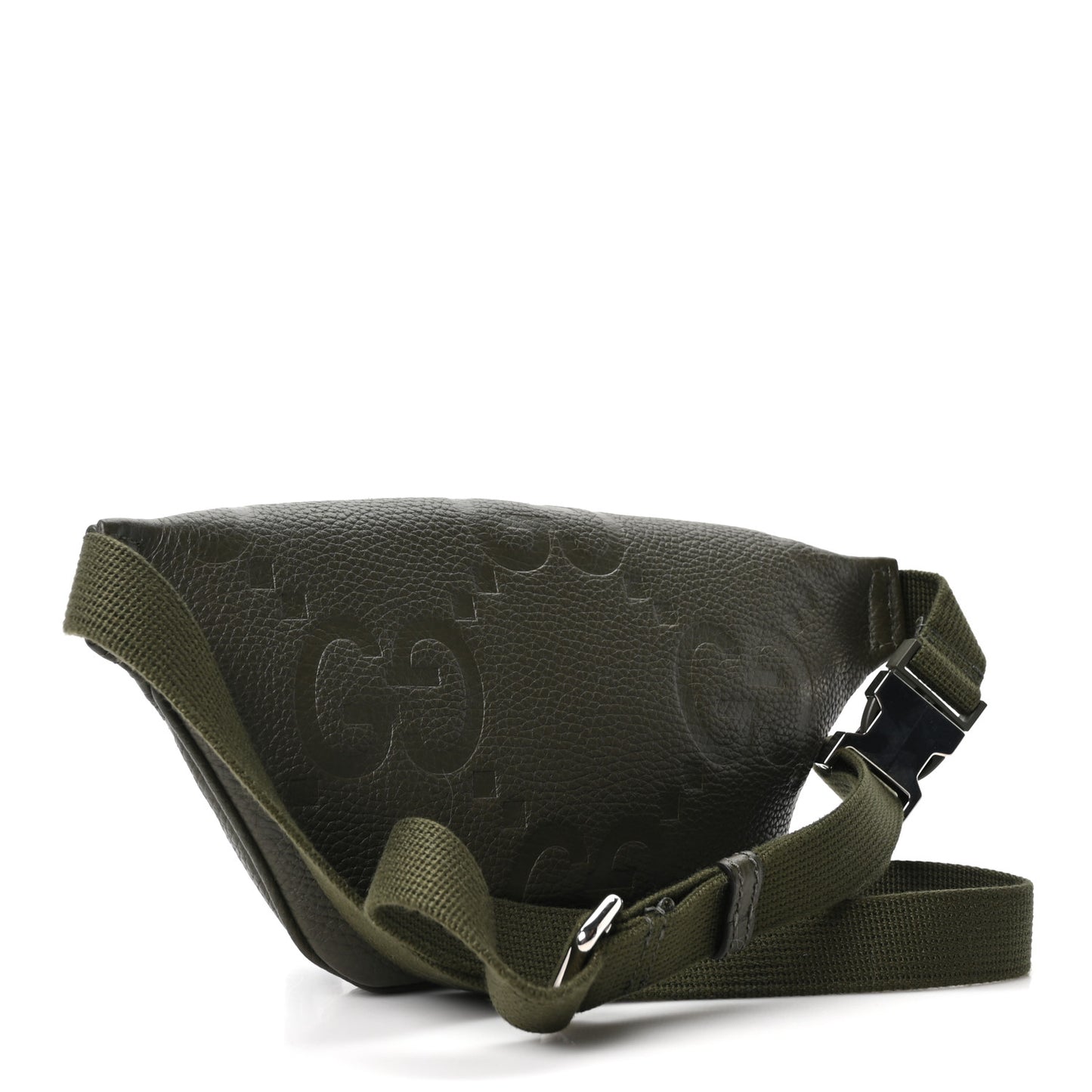 Piuma Calfskin Jumbo GG Embossed Small Belt Bag Dark Green