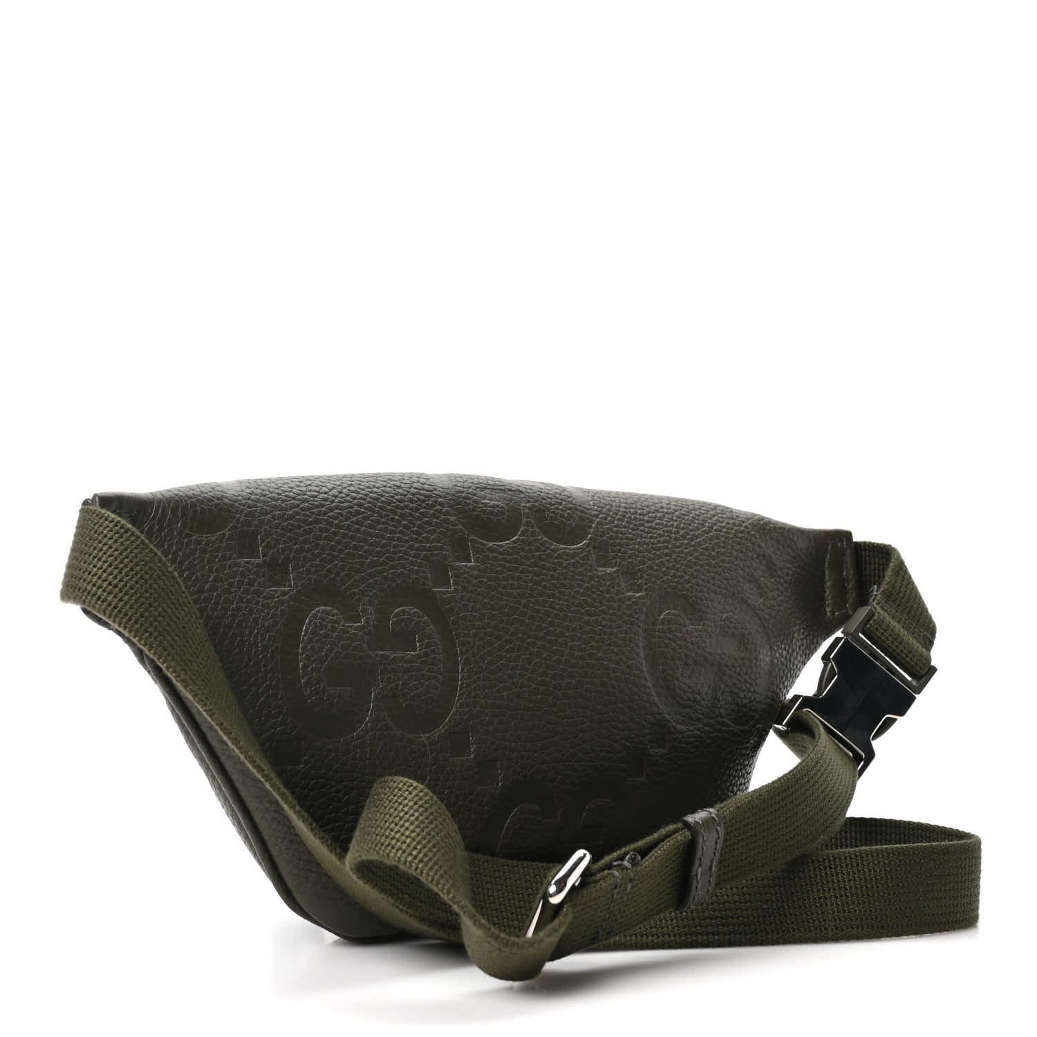 Gucci Piuma Calfskin Jumbo GG Embossed Small Belt Bag Dark Green 4 of 19