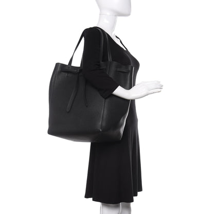 Celine Soft Grained Calfskin Medium Belt Cabas Phantom Black 2 of 9