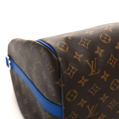 Louis Vuitton Monogram Macassar Keepall Bandouliere 50 Blue 7 of 10