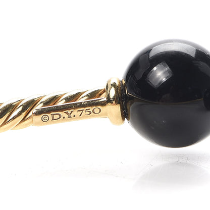 David Yurman 18K Yellow Gold Black Onyx 8.5mm Solari Bracelet 4 of 4