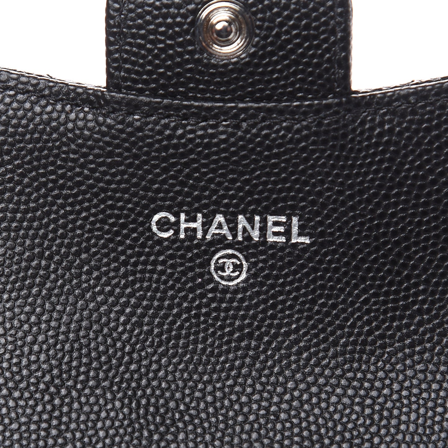 Caviar Quilted Flap Card Holder Wallet Black