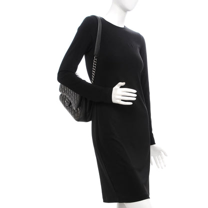 Chanel Metallic Goatskin Quilted Medium Rock In Rome Flap Charcoal 2 of 10