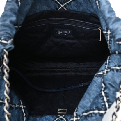 Chanel Denim Quilted Stitched Small Chanel 22 Blue 6 of 11