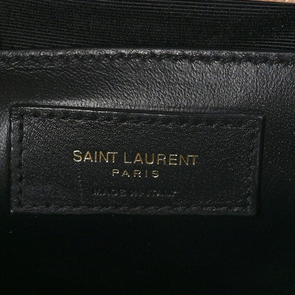 Saint Laurent Grain De Poudre Textured Mixed Matelasse Medium Triquilt Monogram Satchel Dark Beige 6 of 8