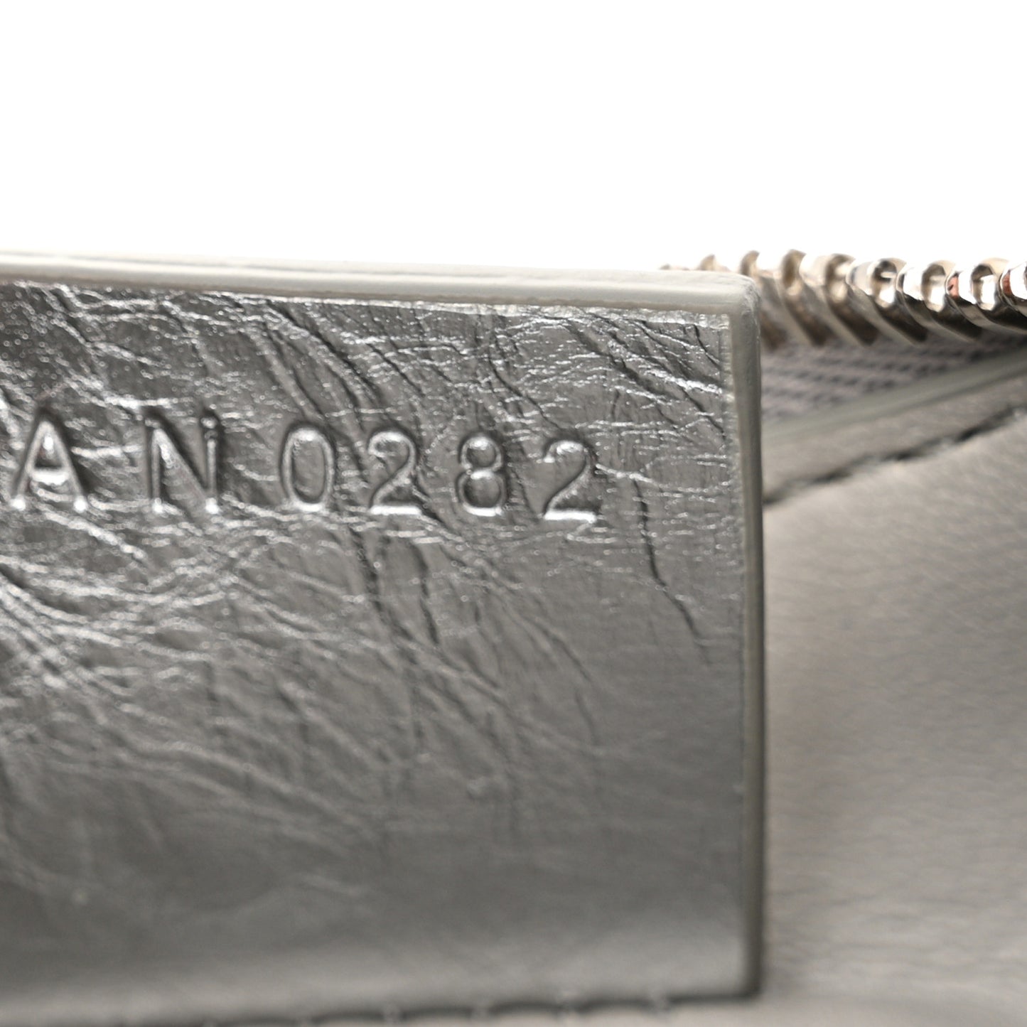 Metallic Calfskin Mini Moon Cut Out Shoulder Bag Silver