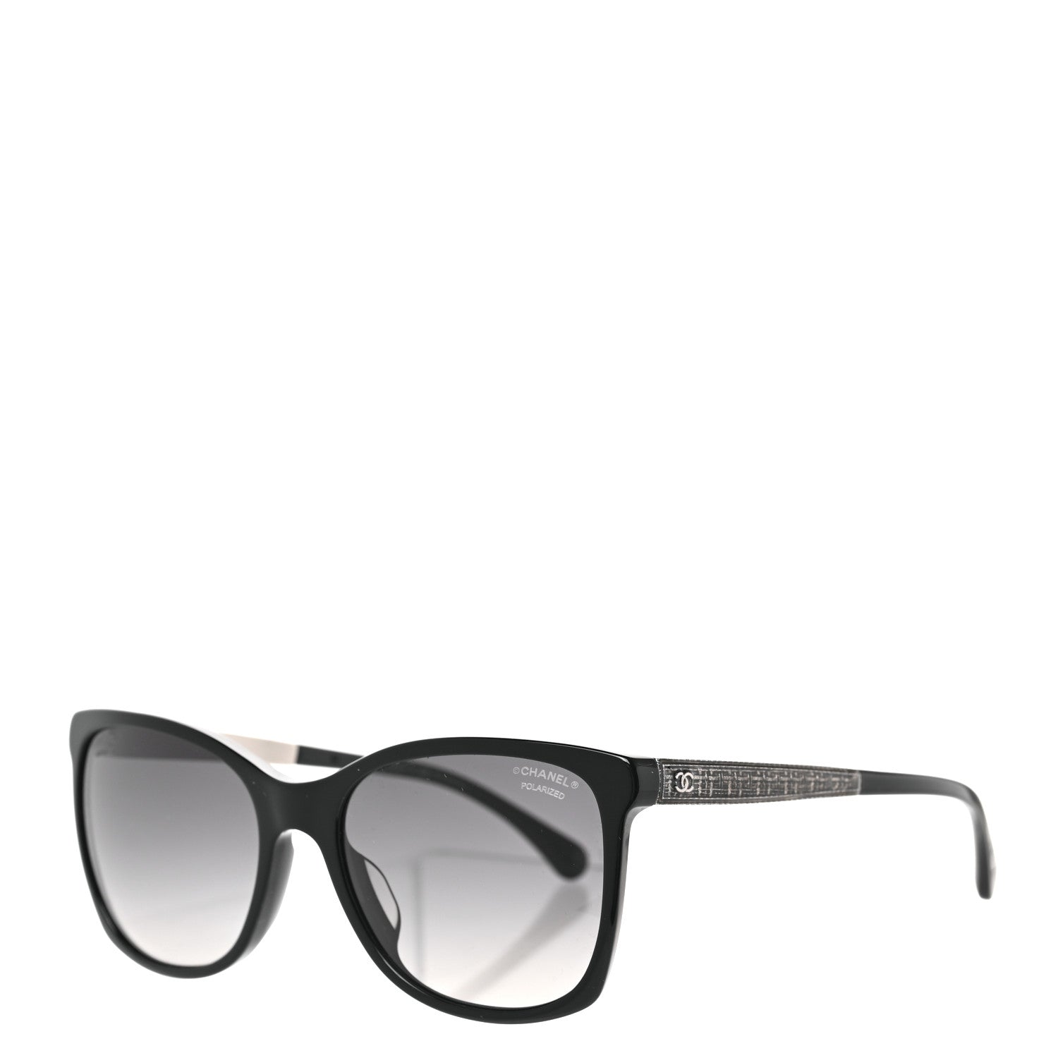Chanel Tweed CC Polarized Sunglasses 5348 Black 1 of 7