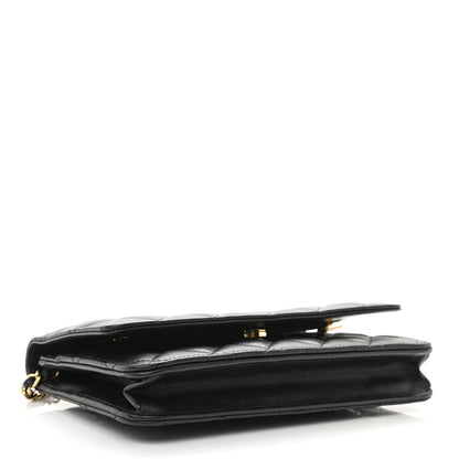 Chanel Lambskin Quilted Wallet On Chain WOC Black 4 of 14