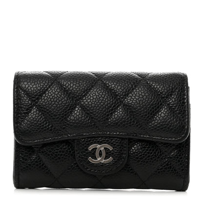 Chanel Caviar Quilted Flap Card Holder Wallet Black 1 of 7
