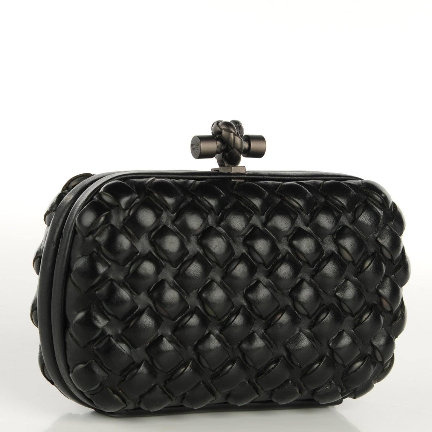 Nappa Intrecciato Knot Clutch Nero Black
