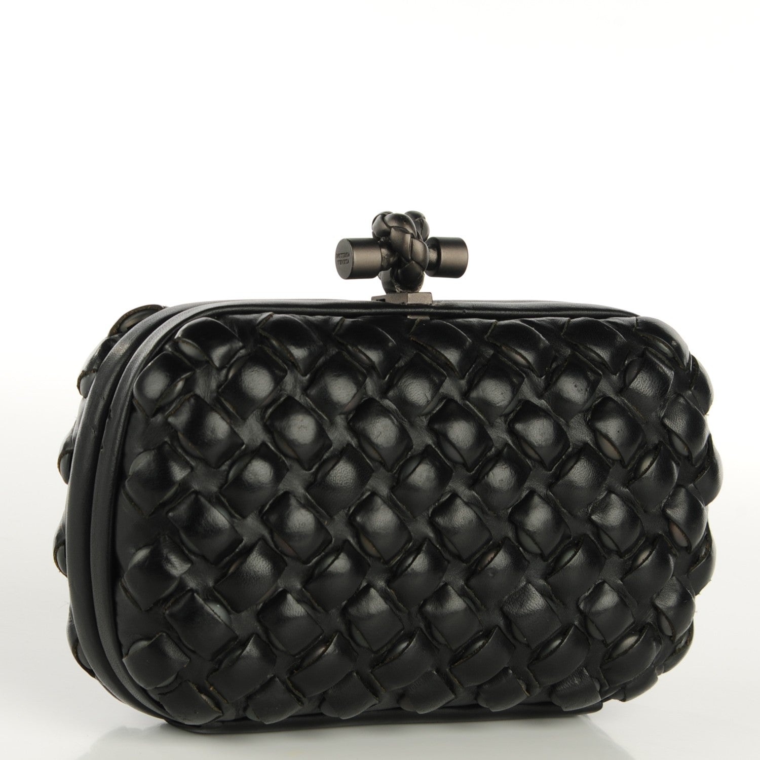 Bottega Veneta Nappa Intrecciato Knot Clutch Nero Black 4 of 9