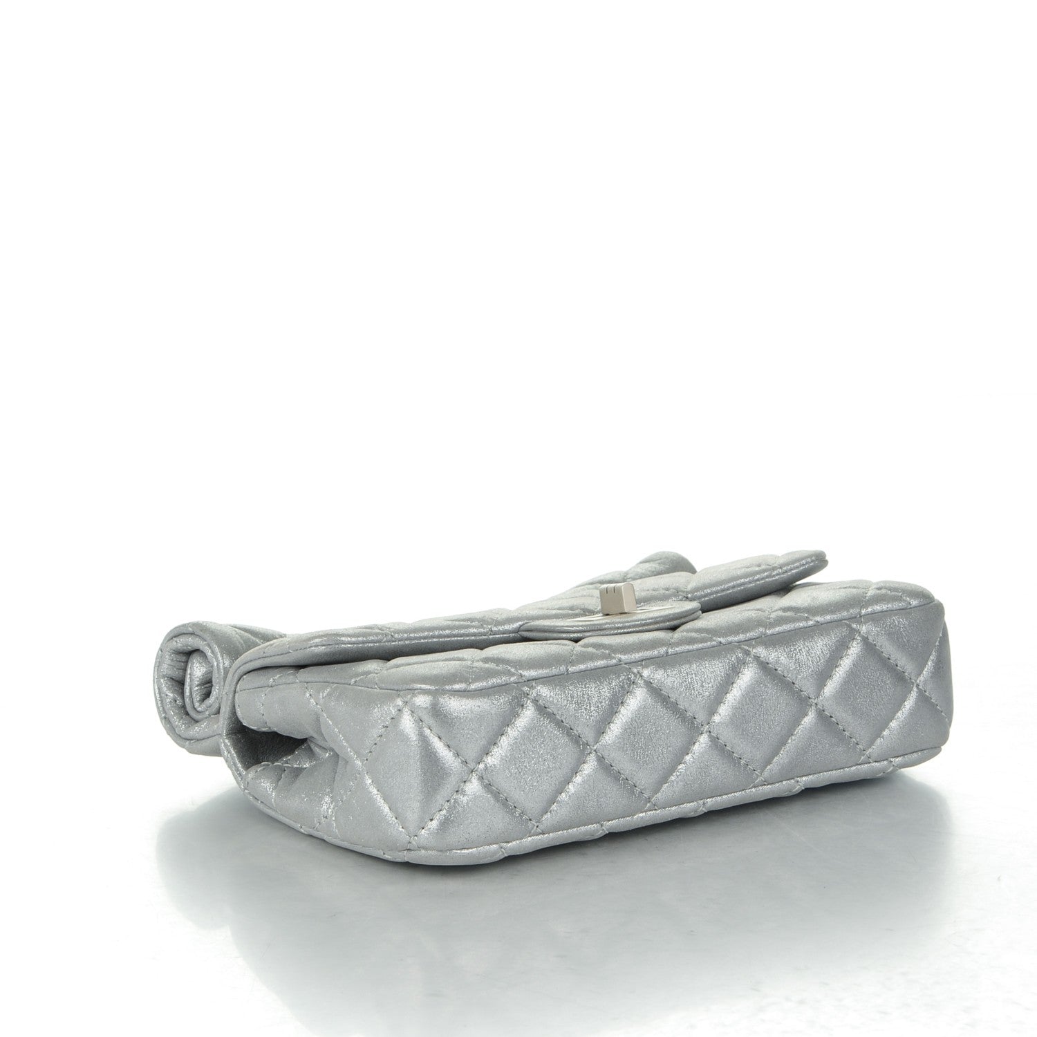 Chanel Iridescent Calfskin Quilted Small Roll Reissue Clutch Silver 4 of 8