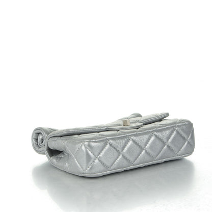 Chanel Iridescent Calfskin Quilted Small Roll Reissue Clutch Silver 4 of 8
