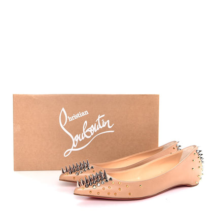 Christian Louboutin Nappa Goldoflat Spikes Flats 38.5 Nude 9 of 9