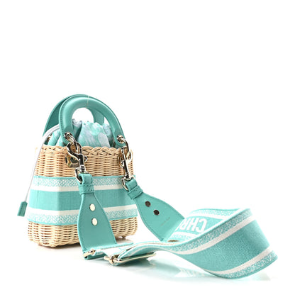 Christian Dior Wicker Oblique Mini Lady Dior Bag Aquamarina 3 of 9